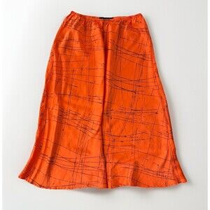 VTG The Limited Orange Silk Skirt Size XS Lightweight 90s